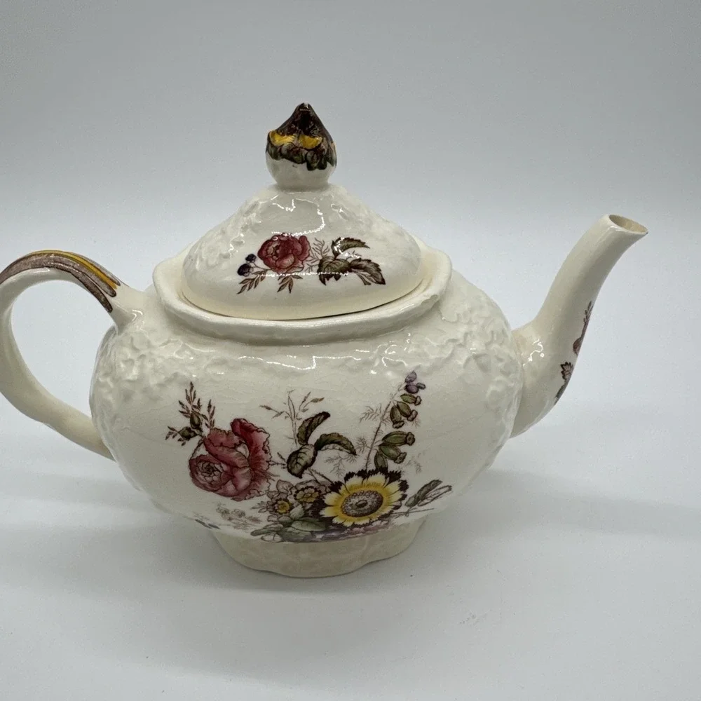 Masons Friarswood ironstone embossed coffee pot teapot